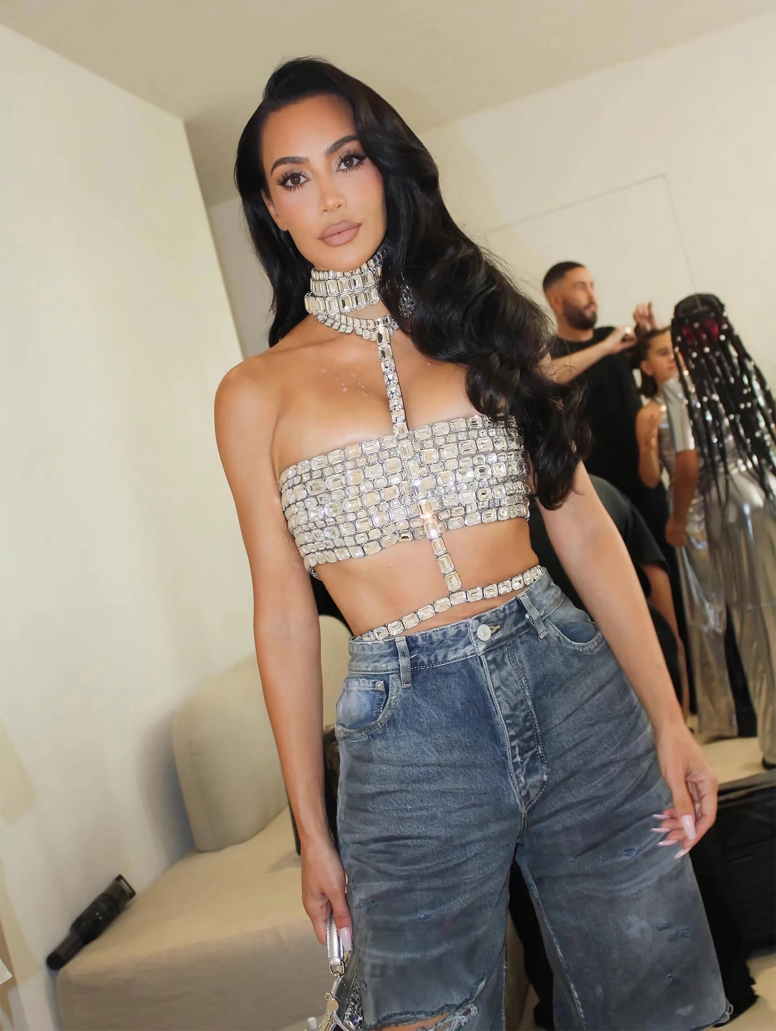 Sexy Shimmer Crystal Rhinestone Women Top Tee Sparkle and Style Bandage Tops Elegant A Chic Statement Piece for Party