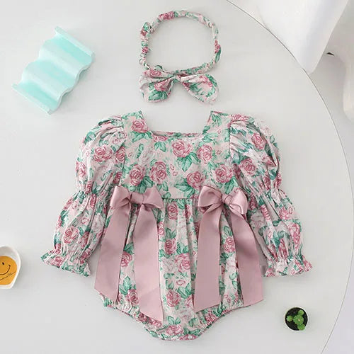 Sister Clothing Autumn Spring Kids Princess Dresses Baby Girls Rompers Long Sleeve Cotton Embroidery Children Clothes 4Y408-1 Romper
