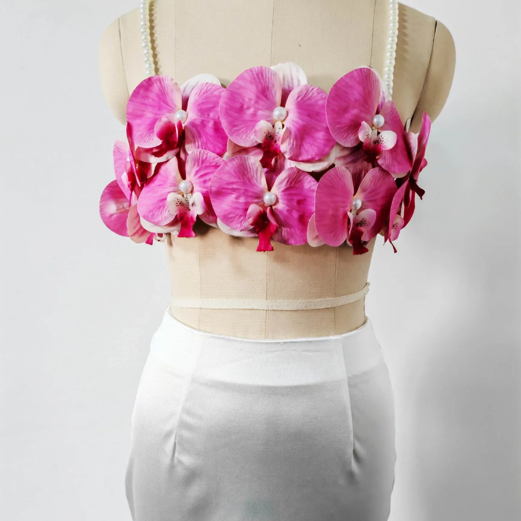 Pink Florals Women Sleeveless Sexy Square Collar 2 Pieces Bodycon Long Dress Cute Vacation Birthday Party Celebrate Dress