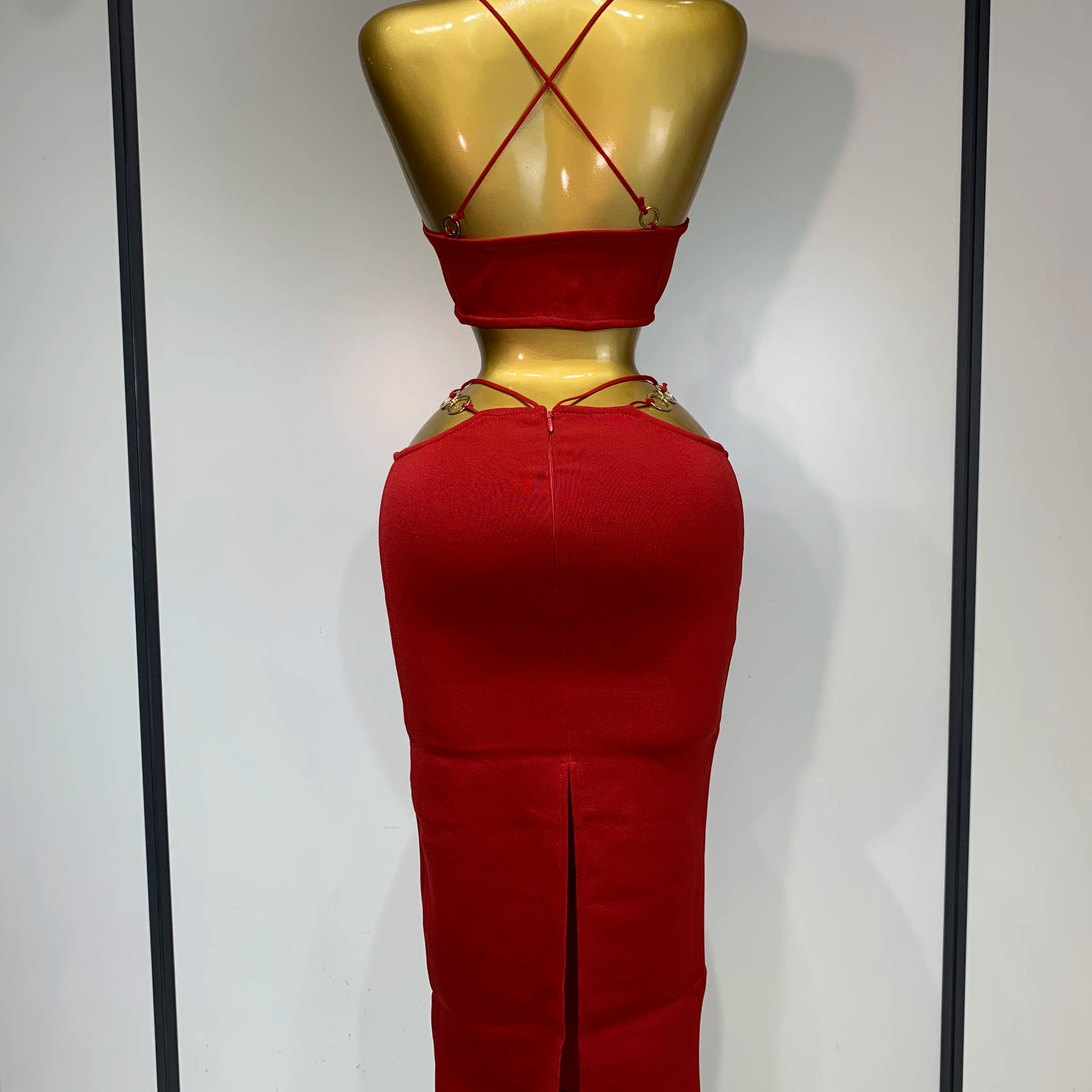 Women Sleeveless Sexy Halter Hollow Out Black Red Bodycon Long Bandage Dress 2025 Celebate Elegant Luxury Birthday Club Dress