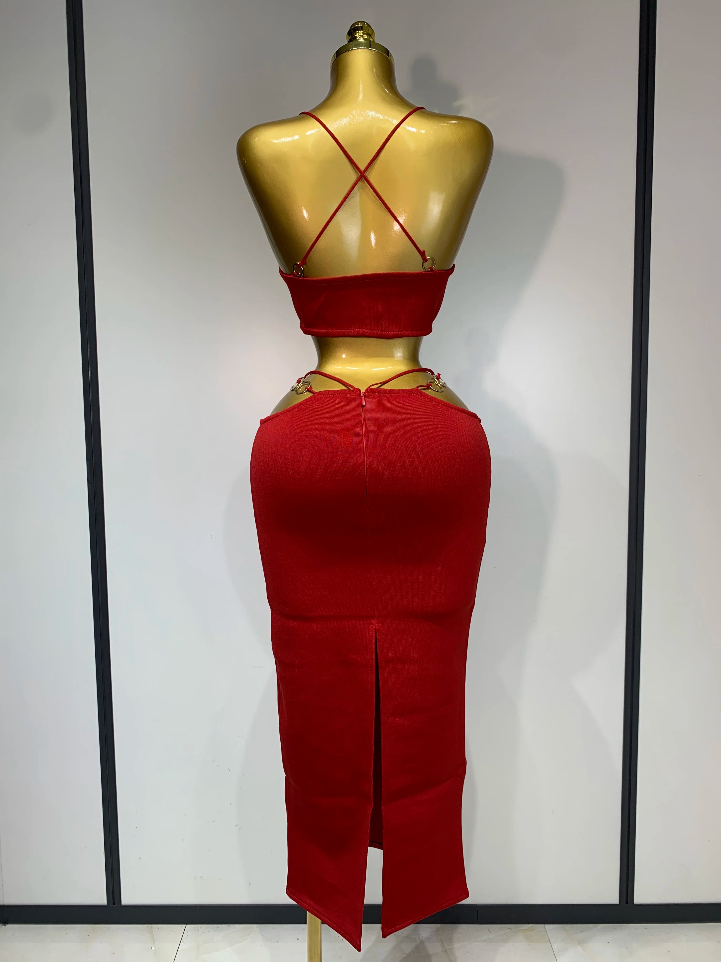 Women Sleeveless Sexy Halter Hollow Out Black Red Bodycon Long Bandage Dress 2025 Celebate Elegant Luxury Birthday Club Dress
