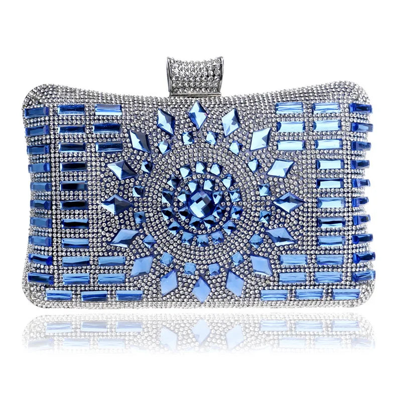 Rhinestones Women Bags Hollow Out Style Fashion Evening Bags Chain Shoulder Handbags Party Wedding Day Clutch Purse YM1006