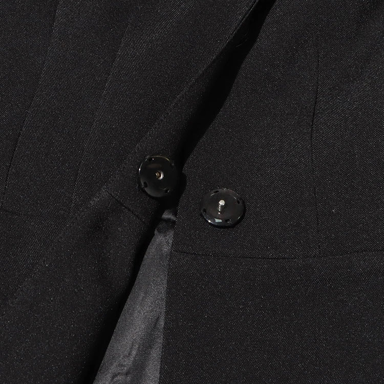 TWOTWINSTYLE Solid Asymmetrical Blazers For Women Round Neck Long Sleeve Tunic Minimalist Blazer Female Fashion Style Clothes