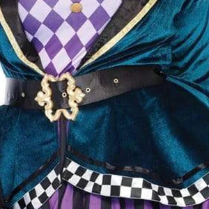 Halloween Alice In Wonderland Clock Mad Hatter Cosplay Costume Sexy Adult Fairy Tale Dress Women Magic Show Tuxedo Fancy Dress