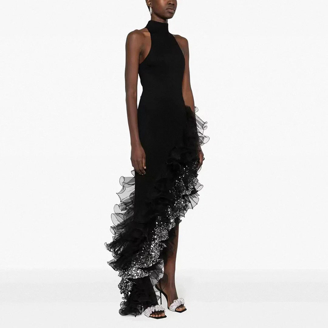 Women Sexy Off the Shoulder Bodycon Long Bandage Ruffles Dress Celebrate Evening Party Birthday Outfit