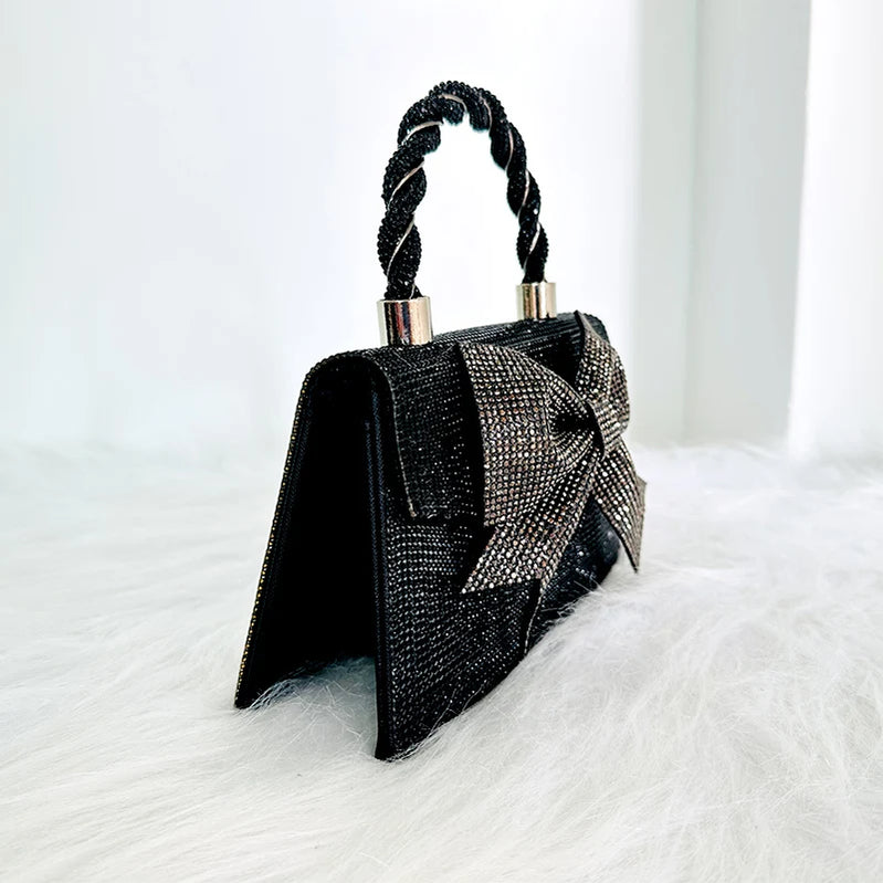 Bow Bag Purse For Womens Luxury Designer Handbag Elegant And Versatile Evening Party Bags Purse For Womens Luxury Rhinestone Bag