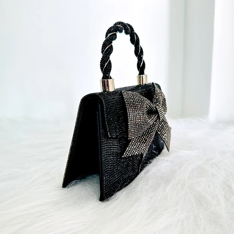 Bow Bag Purse For Womens Luxury Designer Handbag Elegant And Versatile Evening Party Bags Purse For Womens Luxury Rhinestone Bag