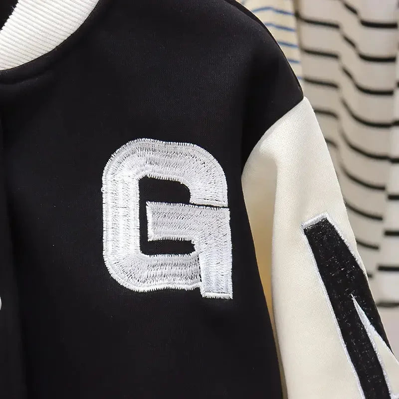 Autumn Baby Girls Clothes Sets Infant Sports Baseball Uniform Letter Cardigan Jackets Top and Pleated Skirt Suit Kid Outfits