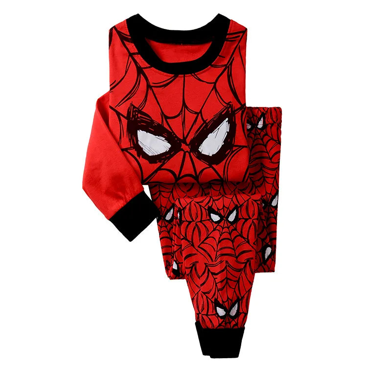 Children's Pyjamas Spiderman Iron Man Set Kids Sleepers Hero Collection Set Boys Girls Cartoon Long Sleeve Sleepwear 2-7T 123