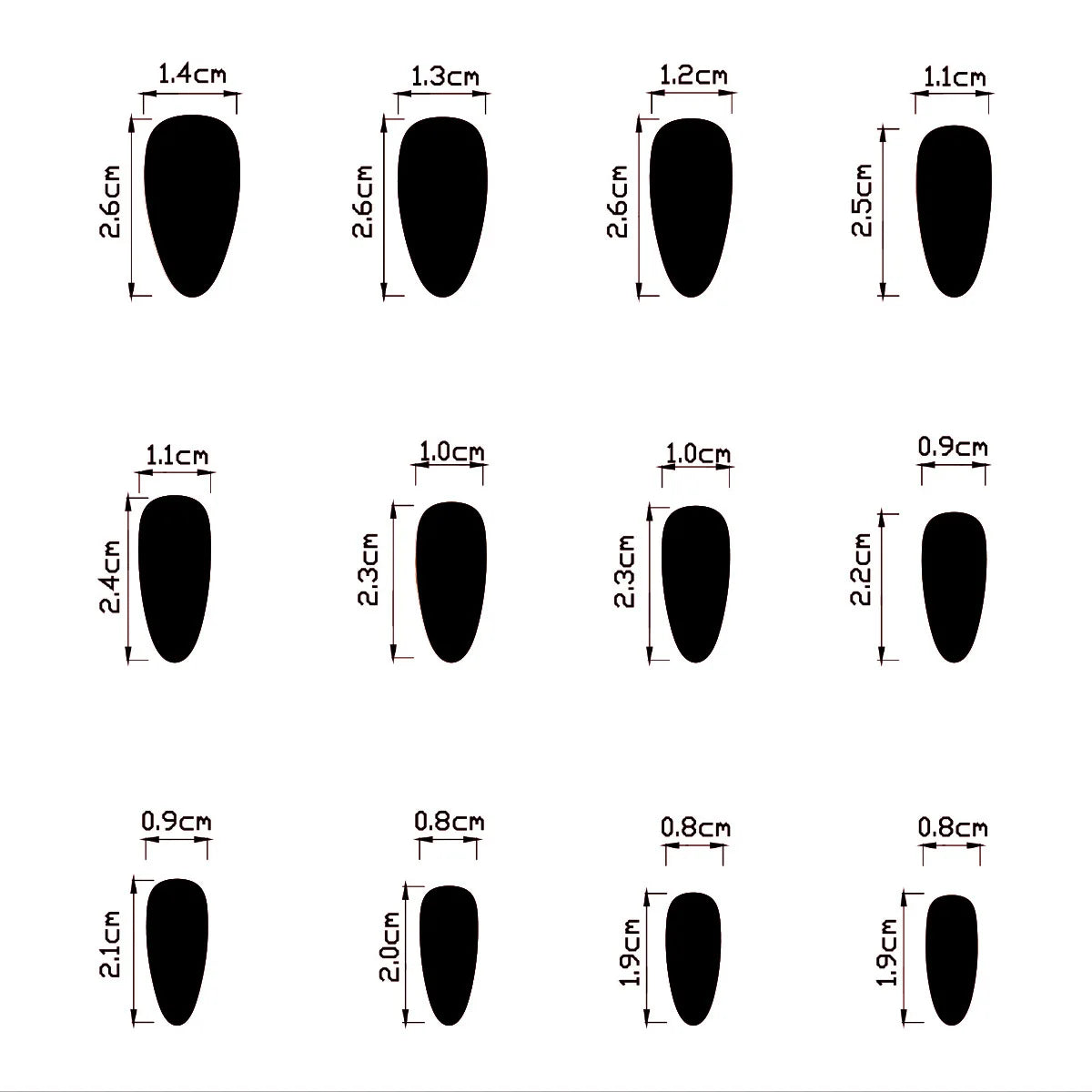 24pcs 3D Carved Petal Decor False Nails Gradient Blue Almond Fake Nails Tips Wearable Detachable Spice Girl Press on Nails