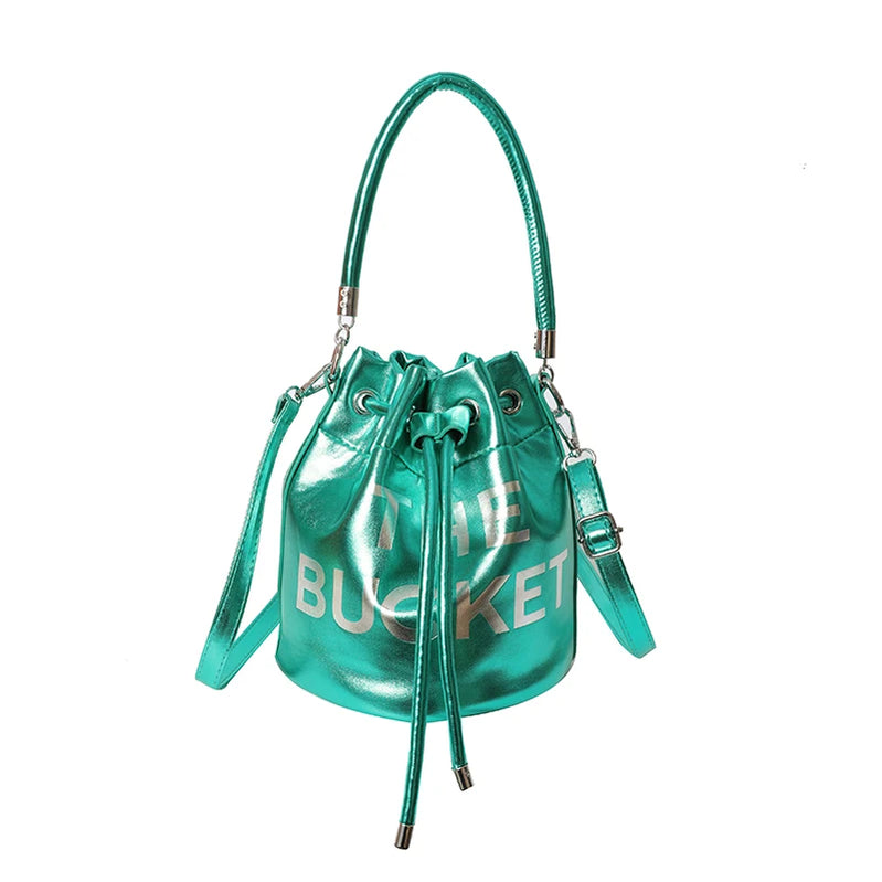 Designer Shoulder Bag for Women Bucket Bag Fashion Purses and Handbags Brand Crossbody Bags Cute Silk Scarf Satchel Green shoulder bag 19X20X19cm