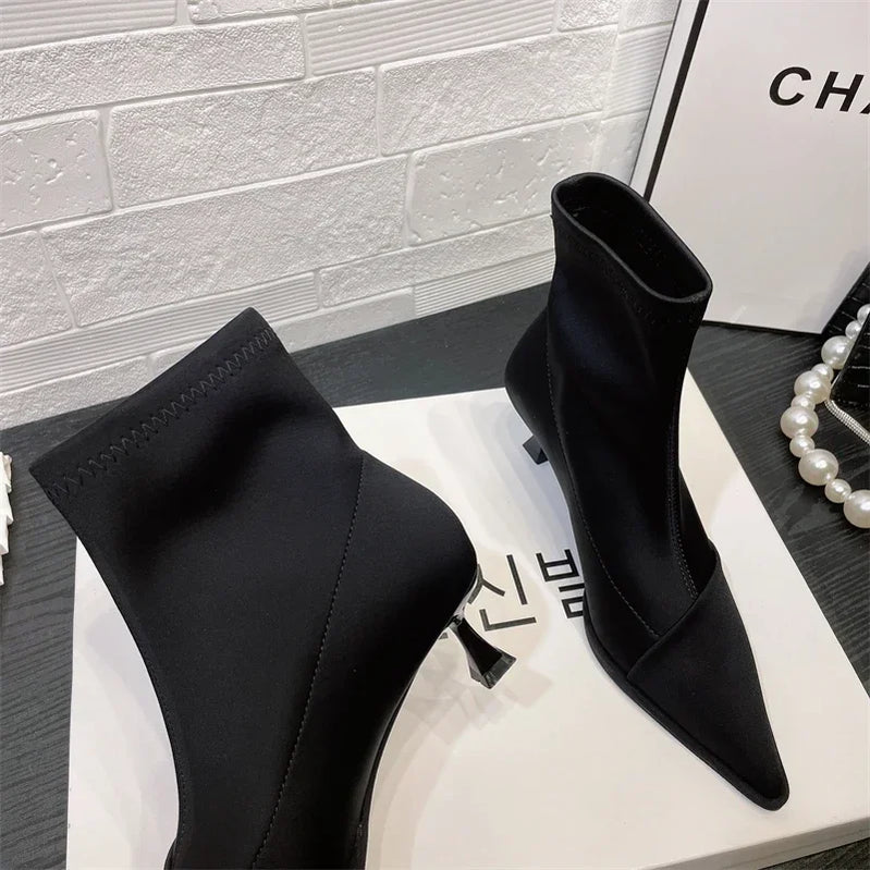 New Shoes for Women Autumn/winter Fashion Pointed Toe Stiletto Modern Women's Boots High Quality Hot Sale Short Boots
