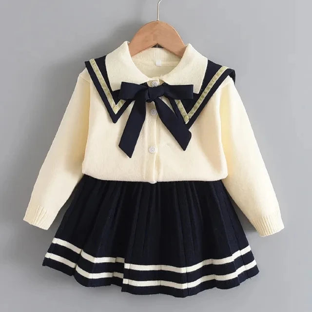 Bear Leader Girls Clothing Sets Autumn New Fashion Kid Sweater Top with Skirt Fashion Outfit 2pcs Elegant Clothes for 2-6 Years AH4165J