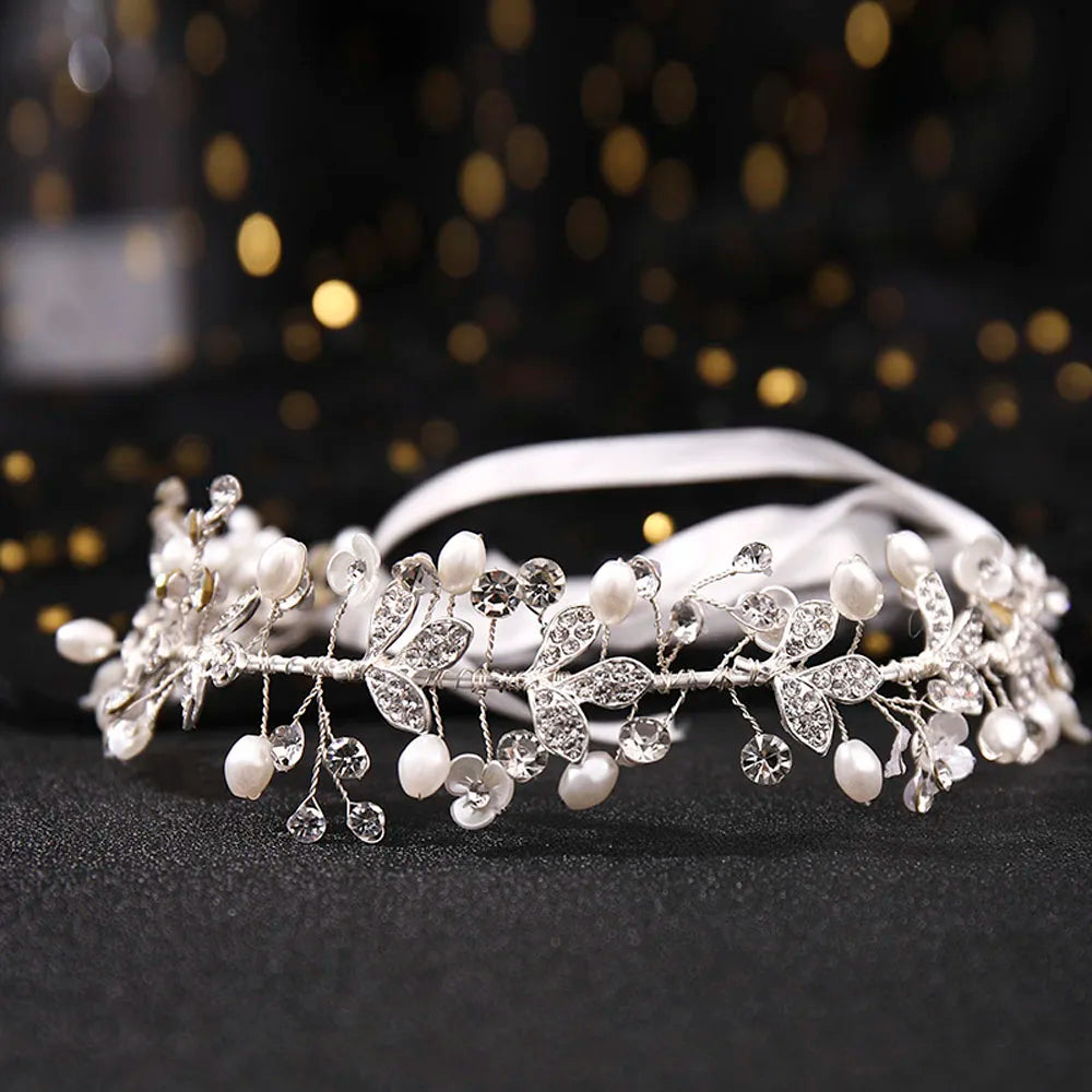 Wedding Hair Accessories Crystal Pearl Hair Belt Wedding Bridal Hair Ornaments Hair Jewelry bride Headdress Headbands