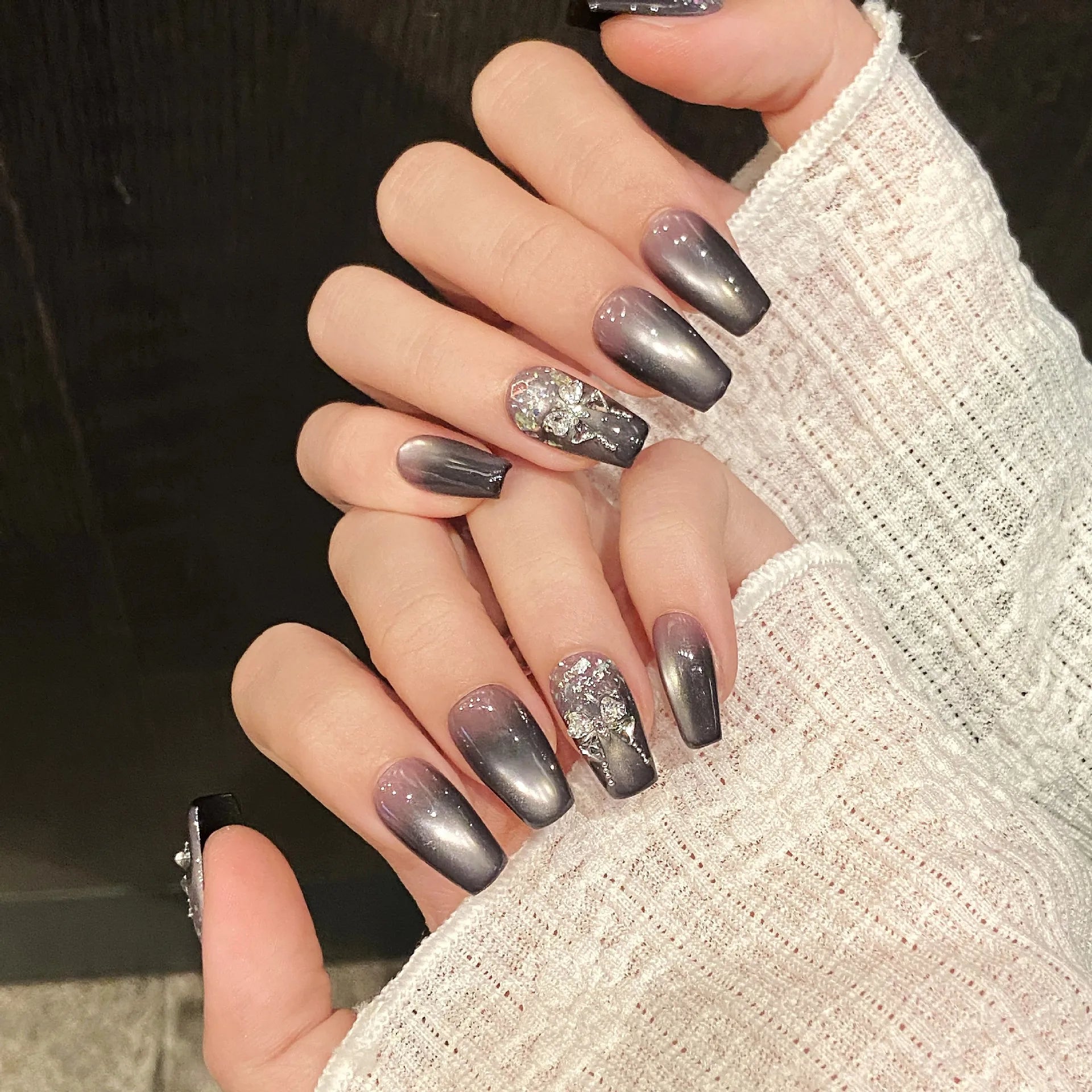 10pcs Mid-length Ballet Handmade Fake Nails Tip Cute Cartoon Candy Design Coffin False Nail Art Reusable Colorful Press on Nails