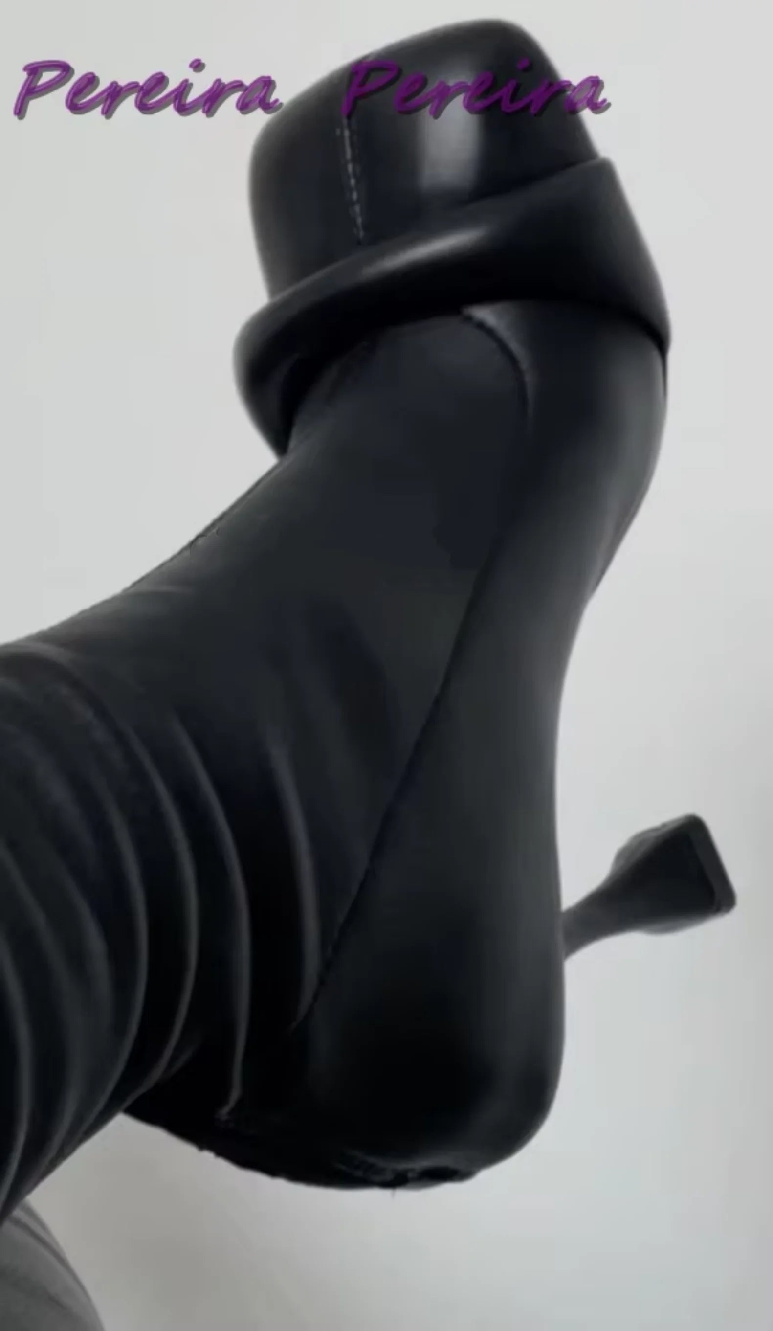 Solid Strange Style Knee-High Boots Square Toe High Heels Black Leather Women Winter Fashion Comfortable Botas 2025 New Shoes