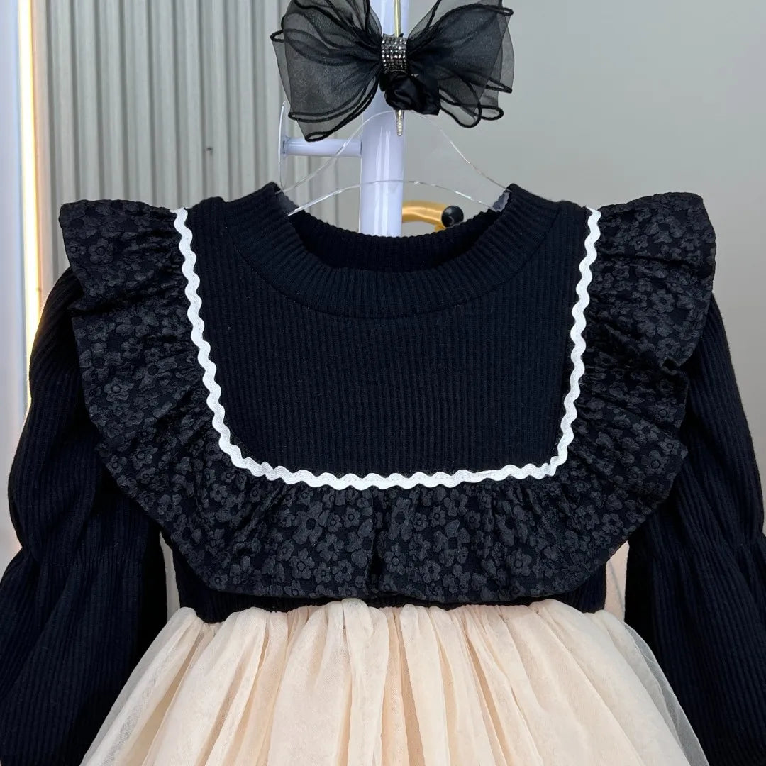 Girls Dress Spring Autumn Long Sleeve Knitted Dresses For Girls Princess Dress Kids Costumes New Baby Girls Clothes 2-8 Years