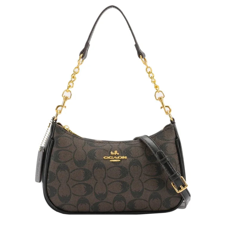 Luxury Signature Women Tote Bag Vintage Leather Crossbody Bag High End Shoulder Handbag