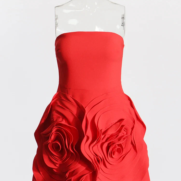 TWOTWINSTYLE Solid Sexy Patchwork Appliques Dress For Women Strapless Sleeveless High Waist Spliced Zipper Mini Dresses Female