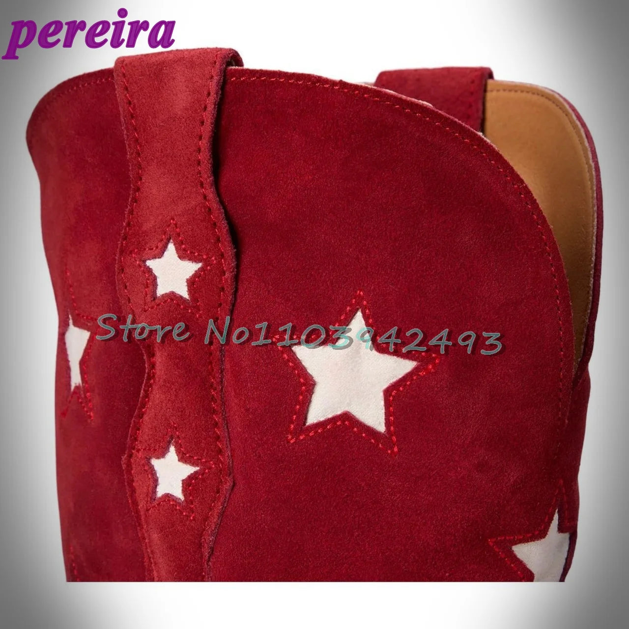 Red Star Pattern Cowboy Boots Women's Knee High Fringe Suede Botas Fashion Western Style Booties Ladies Outdoor Footwear Shoes