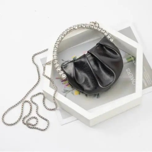 Designer Rhinestones Clutch Purse Bag for Women Handle Bag Leather Shoulder Bag Purse Shiny Crystal Purses and Handbag 1