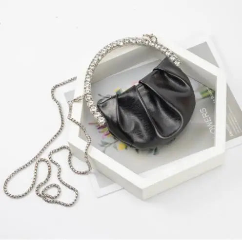 Designer Rhinestones Clutch Purse Bag for Women Handle Bag Leather Shoulder Bag Purse Shiny Crystal Purses and Handbag 1