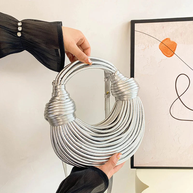 Fashion Woman Handbag Luxury Line Bundle Clutch Bag Knot Cross-body Lady Evening Bag Women Handbag Designer Female Clutch Bags