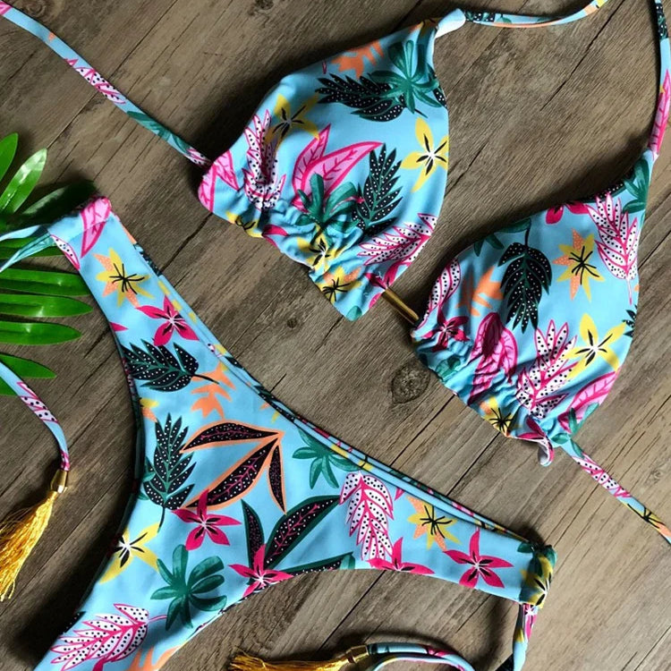 Micro Bikini 2023 Sexy Women Swimsuit Female Rib Bikini Set Push Up Women Swimwear Brazilian Swimming Suit Bathing Suit 5217