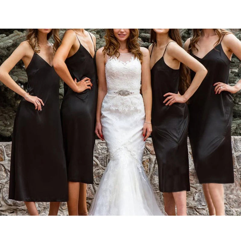 2024 Summer Chic Elegant Dresses For Women Adjustable Strap Satin Long Birthday Party Dresses Maxi Beach Sundress Robe Vestido