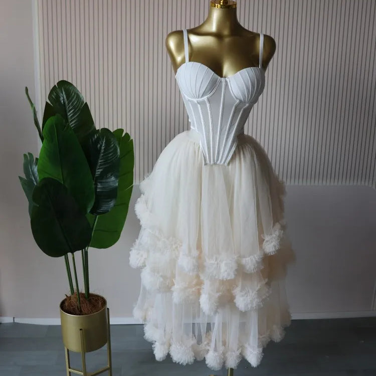 CM.YAYA Women's Dress Set Sleeveless Strap Tops and Pleated Tiered Skirts Suit Elegant Vacation Birthday Two 2 Piece Set Outfits