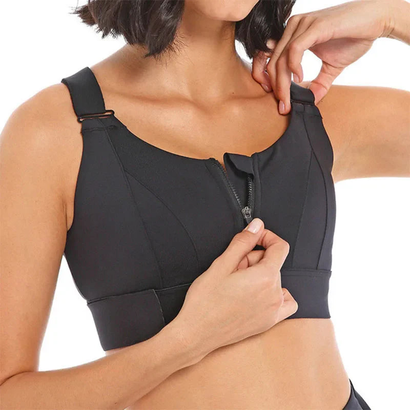 Solid Color Yoga Tight Sports Bras For Women Women's Fitness Zipper Bra Sportswear Woman Gym Training Female Crop Tops TOP001-2