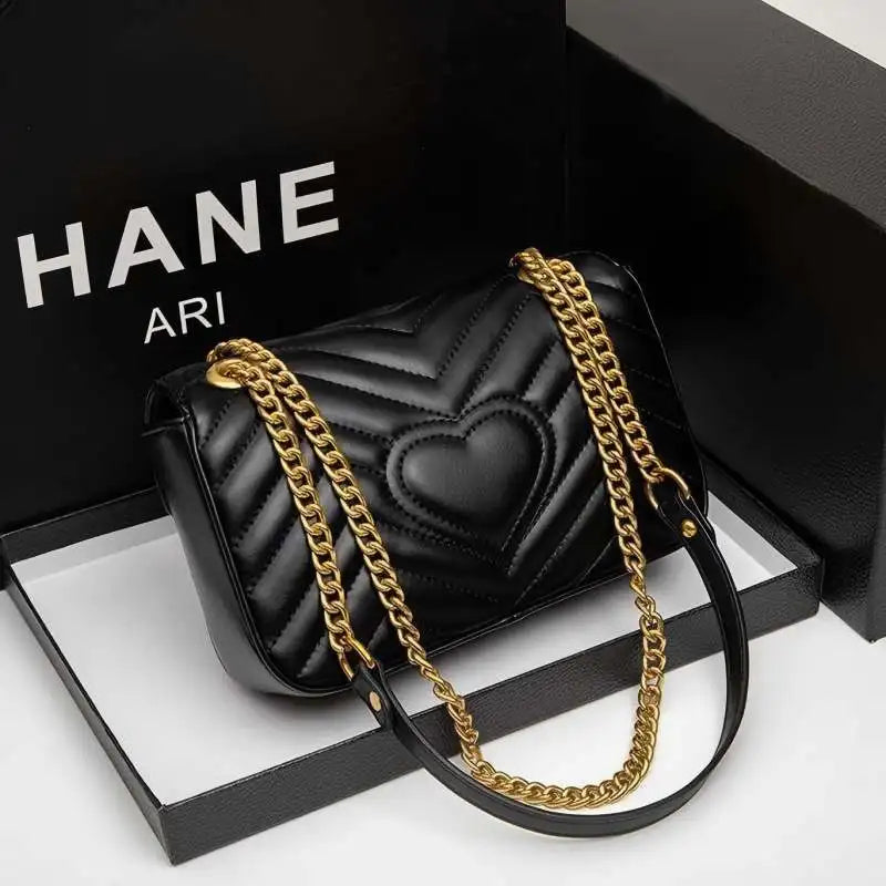 Designer style bag - 2025 hit product - Retro high-end diamond-shaped chain leather bag - Fashionable and classic crossbody bag