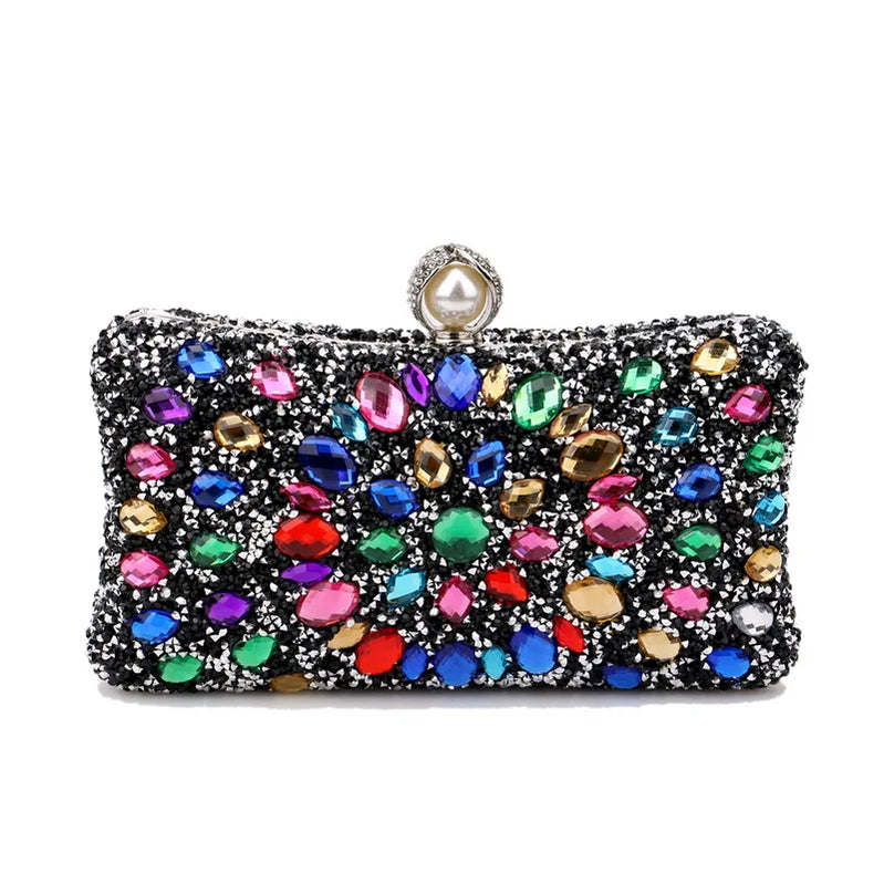 Handle Rhinestones Evening clutch Bag Crystal Dinner Party Wedding Purses and handbag luxury Designer shopper hobo shoulder bag YM3218goldcolor