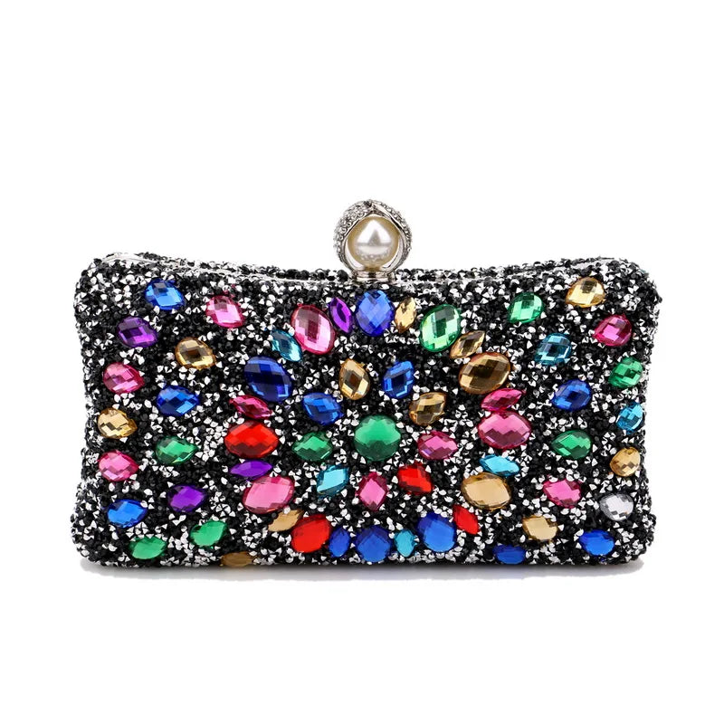 Handle Rhinestones Evening clutch Bag Crystal Dinner Party Wedding Purses and handbag luxury Designer shopper hobo shoulder bag YM3218goldcolor