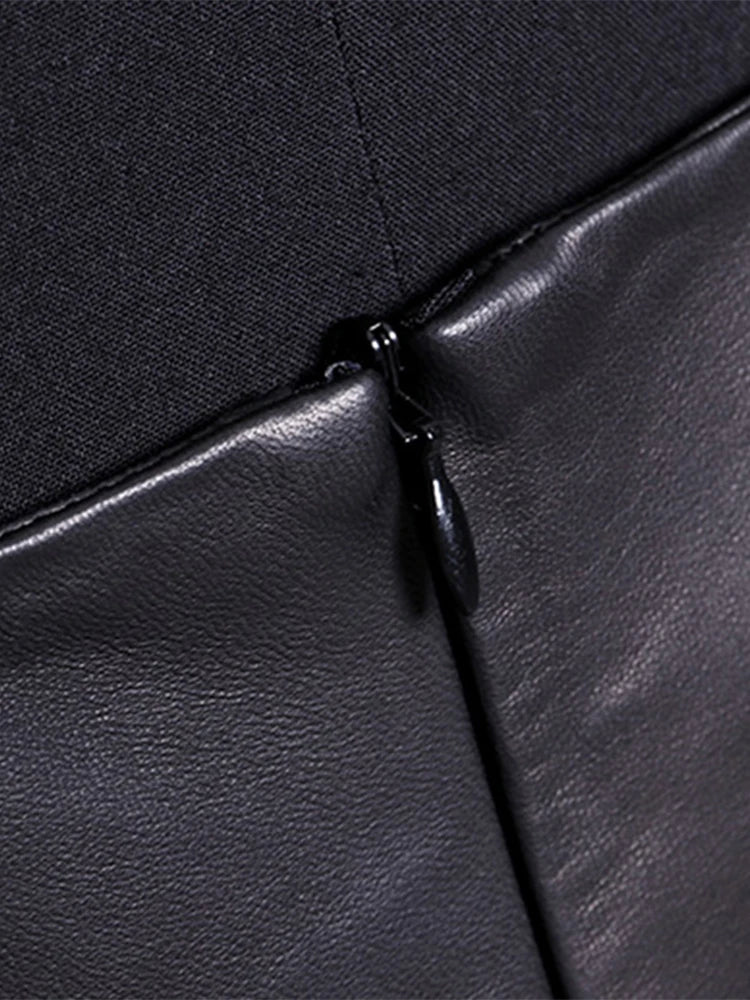 Spring Fit and Flare Soft Faux Leather Dress Elegant Luxury Red Maxi Dresses for Women 2022 long Retro Fashion Clothes