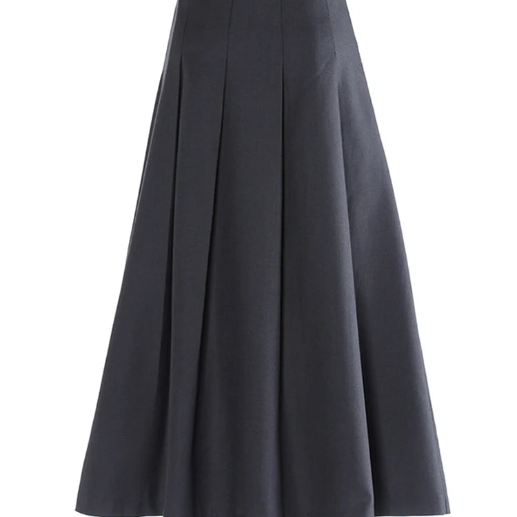 [EAM] High Elastic Black Rhinestones Pleated Elegant A-line Half-body Skirt Women Fashion Tide New Spring Autumn 2025 1DH2565