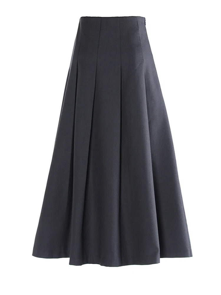 [EAM] High Elastic Black Rhinestones Pleated Elegant A-line Half-body Skirt Women Fashion Tide New Spring Autumn 2025 1DH2565