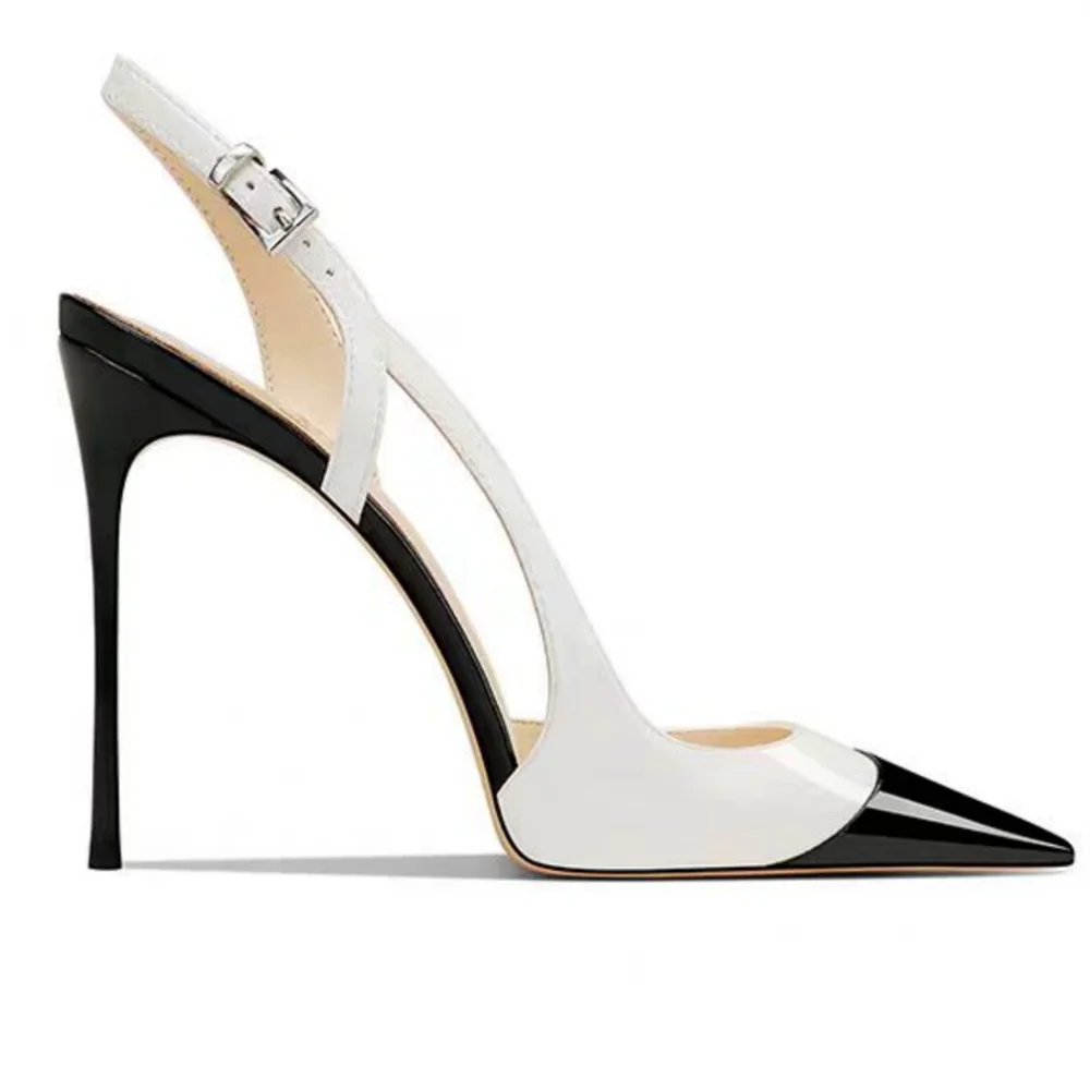 Summer Women High Heeled Shoes for Woman's Pointed Toe Ankle Thin Heels Mixed Colors Pumps Sexy Lady Patent Leather Party Shoes