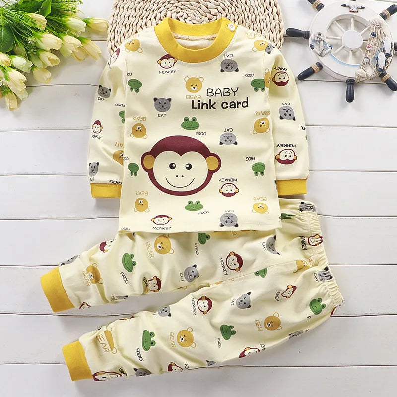 Kids Clothes Children Sets Children's Clothing Boys Girls Cotton Autumn winter Clothing Pants Sleepwear Underwear Christmas Gift Style1 thick