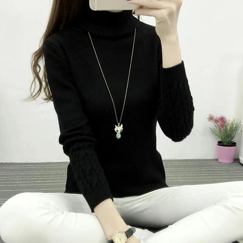 Women Turtleneck Winter Sweater Women Long Sleeve Knitted Women Sweaters And Pullovers Female Jumper Tricot Tops