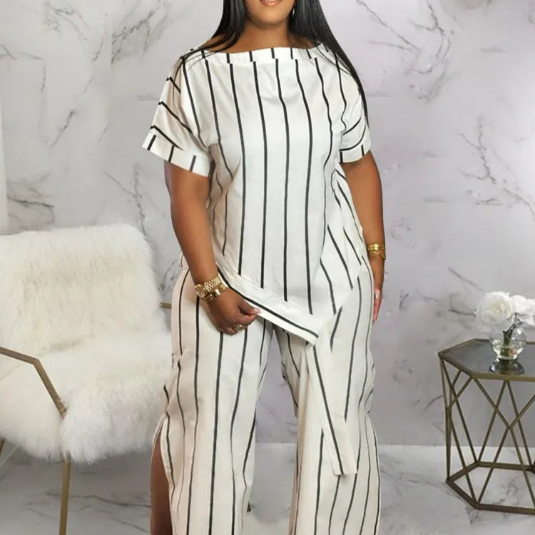 2 Piece Women Sets 2025 New Arrival Plus Size Summer Autumn Matching Sets Print Two Pieces Sets Top Pants Suits Outfits Clothing