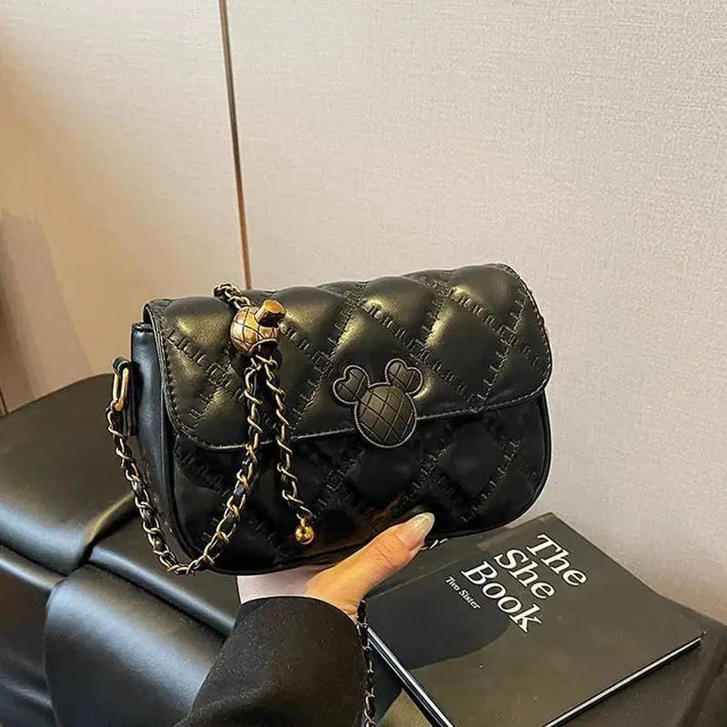 Trendy Rhombus Chain Women'S Shoulder Bag Versatile Fashionable Small Square Bag Underarm Bag High-End Feel New 2025 Model