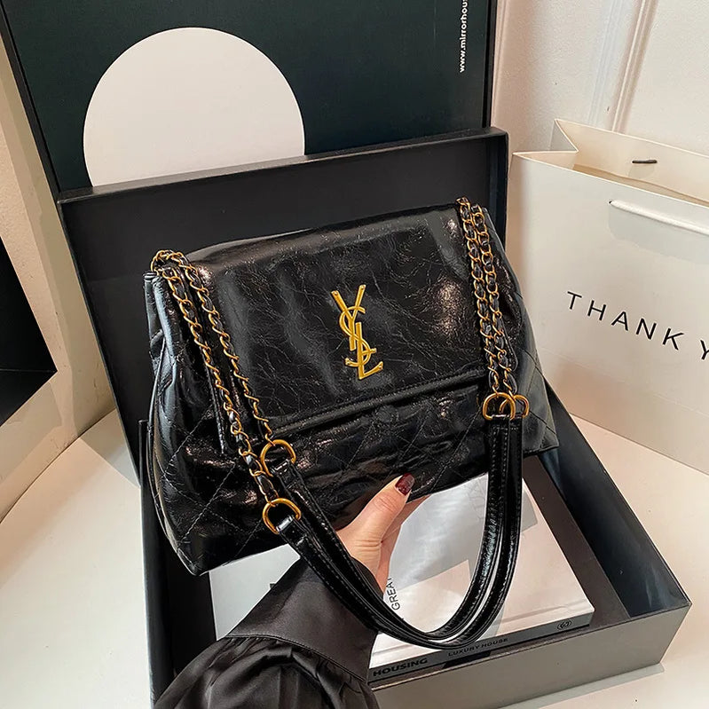 2025 New Chanel-Style Chain Bag for Women - Spacious Crossbody Purse with Shoulder Strap, Elegant Minimalist Design