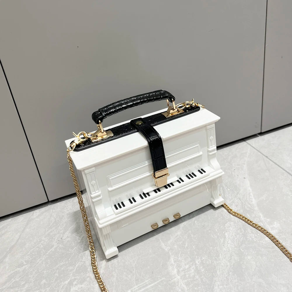 purses and handbags Luxury Designer crossbody shoulder bag For Women piano shape top handle bags Purse Messenger Bag banquet bag White small