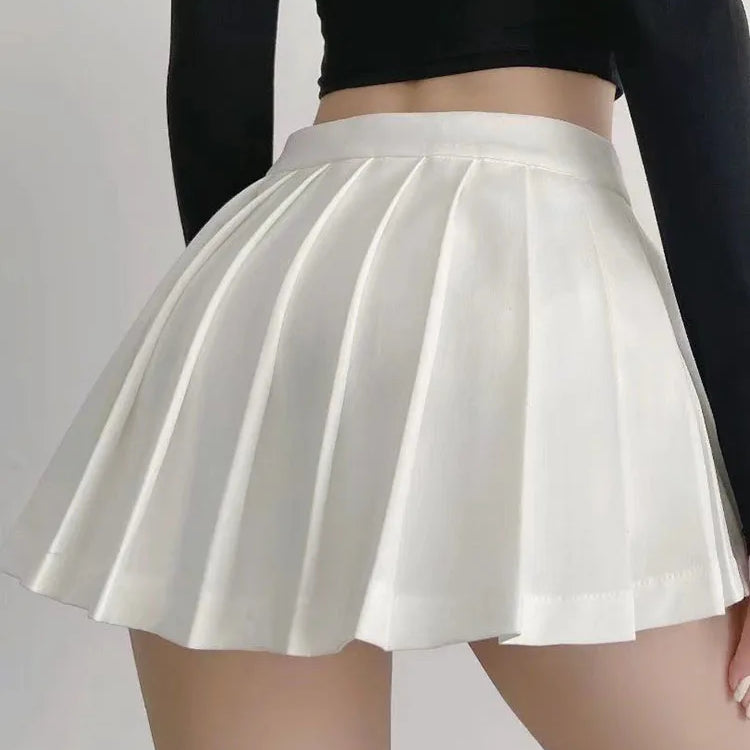 Sexy Women Pleated Skirts High Waist Summer Vintage Mini Skirts Korean Tennis Student White Designed Dance Skirt