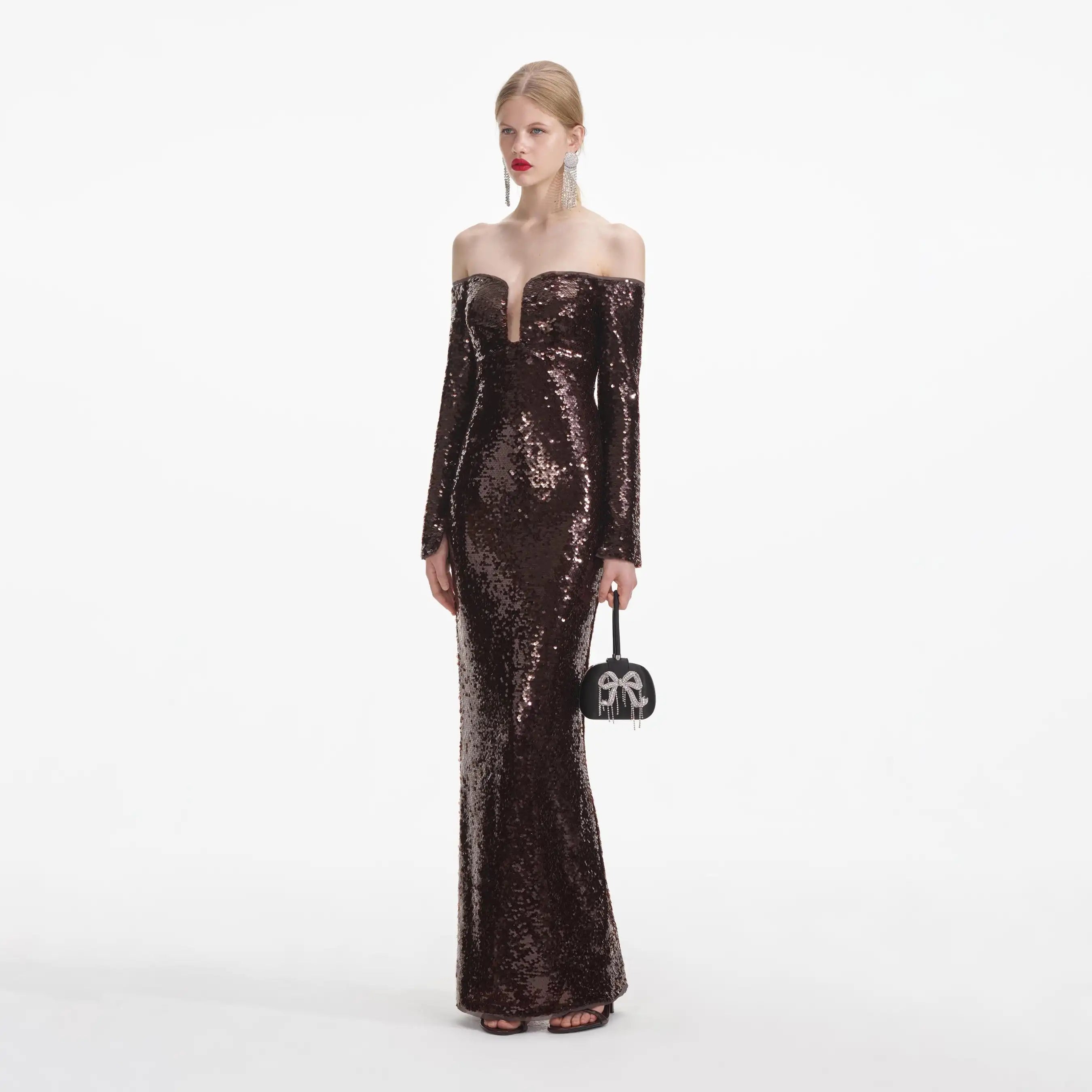 2025 New Shinning Sequins Women Long Sleeve Slash Neck Off the Shoulder Bodycon Long Dress Fashion Celebrate Cocktail Dress