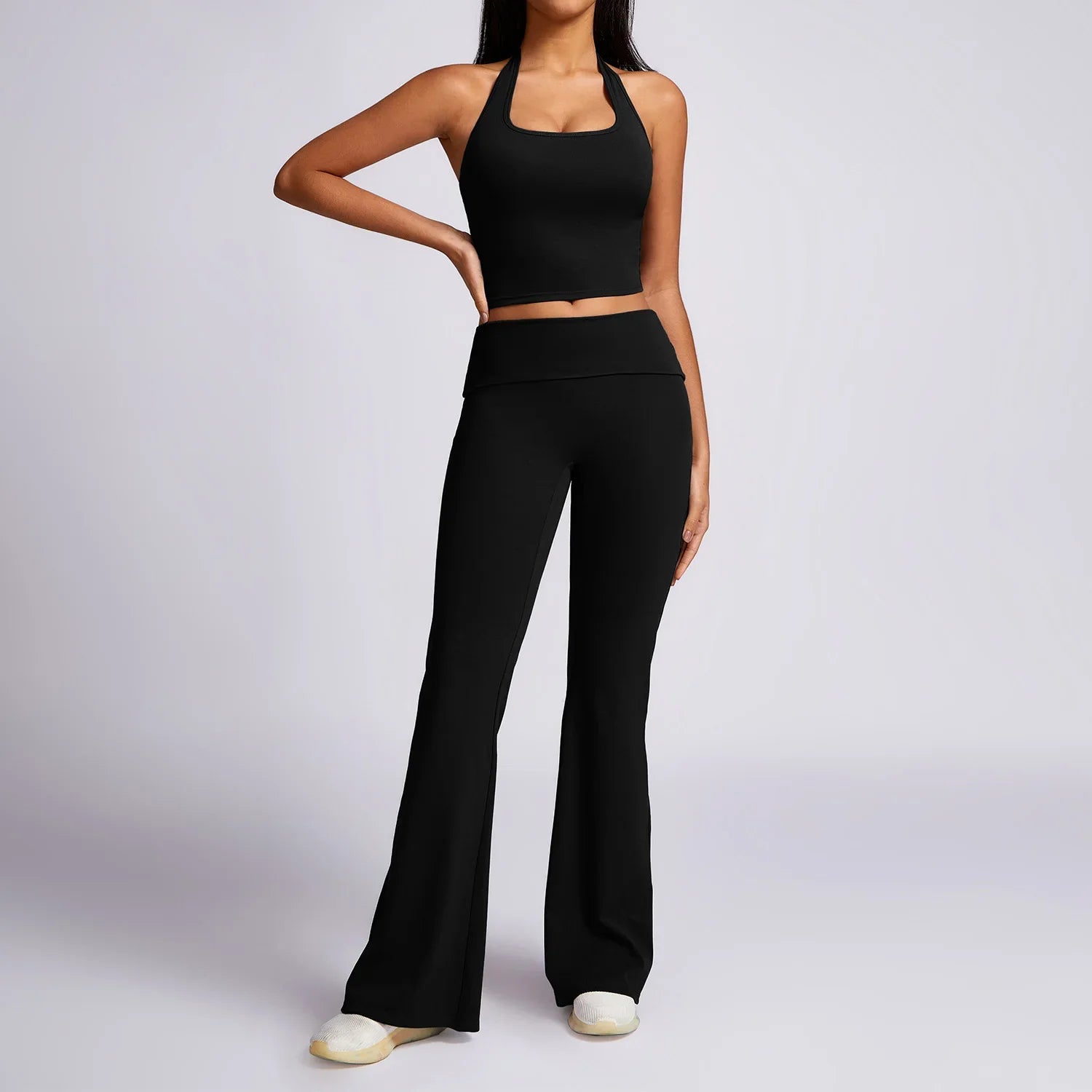 New Yoga Set Workout Clothes Fitness High Quality Suits Sports Bra High Waist Leggings 2 Piece Women High Stretch Gym Outfit black-3