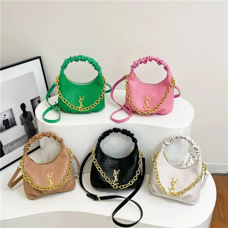 Stylish Parisian Chic Messenger Bag High-End Leather Crossbody Purse Minimalist Solid Color Women Tote