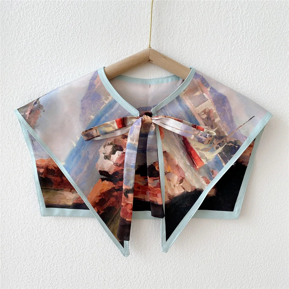 Capes New Style Shoulder Scarf Shawl Women False Collar Air Conditioning Room Shawl Decoration With Knotted Scarf Cloak 17 One Size