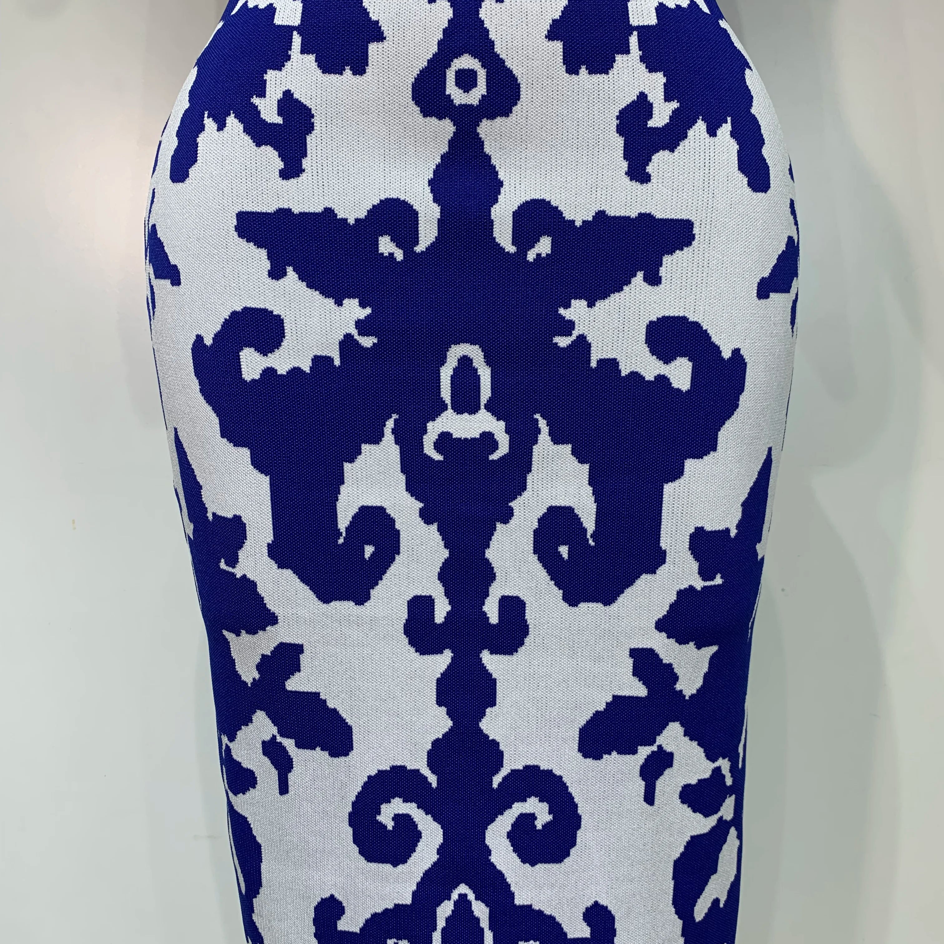 Women Sexy Short Sleeve Jacquard Blue Maxi Long Bodycon Bandage Dress 2025 Celebrity Elegant Evening Club Party Luxury Dresses